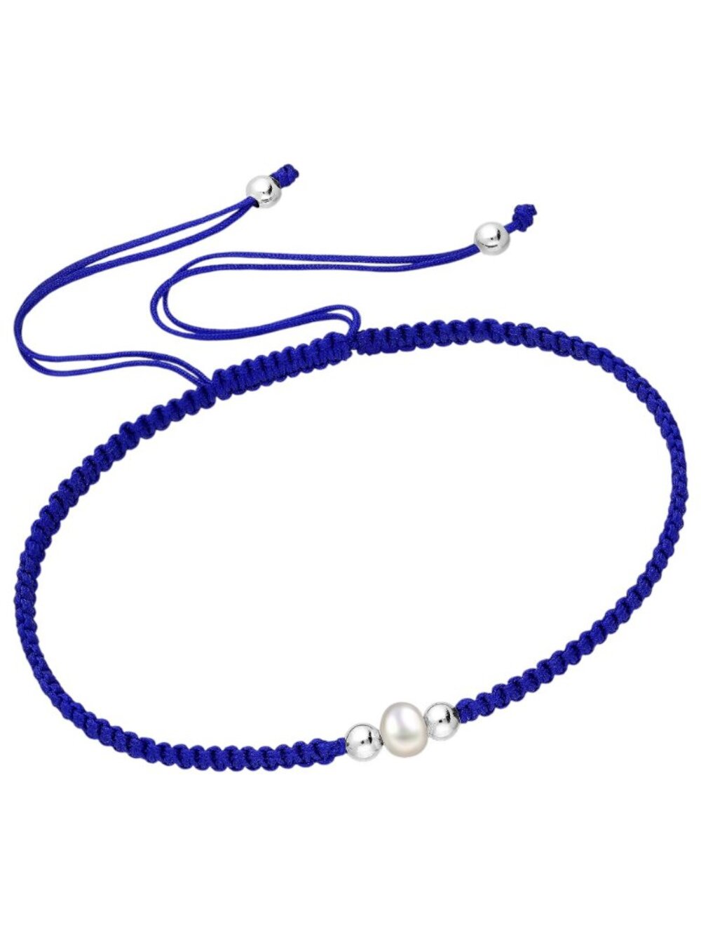 925 Sterling Silver Freshwater Pearl Adjustable Thread Bracelet